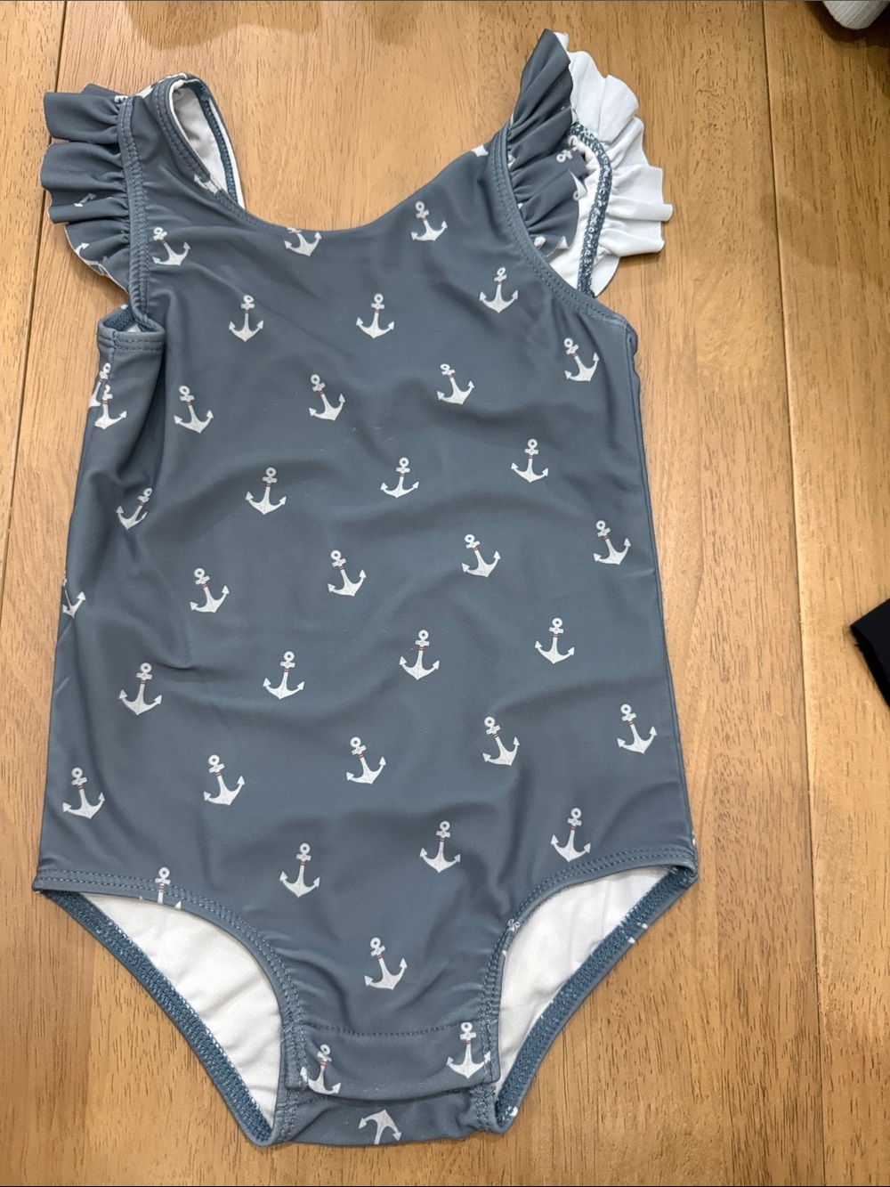 Rylee + Cru Slate Blue Anchor One-Piece